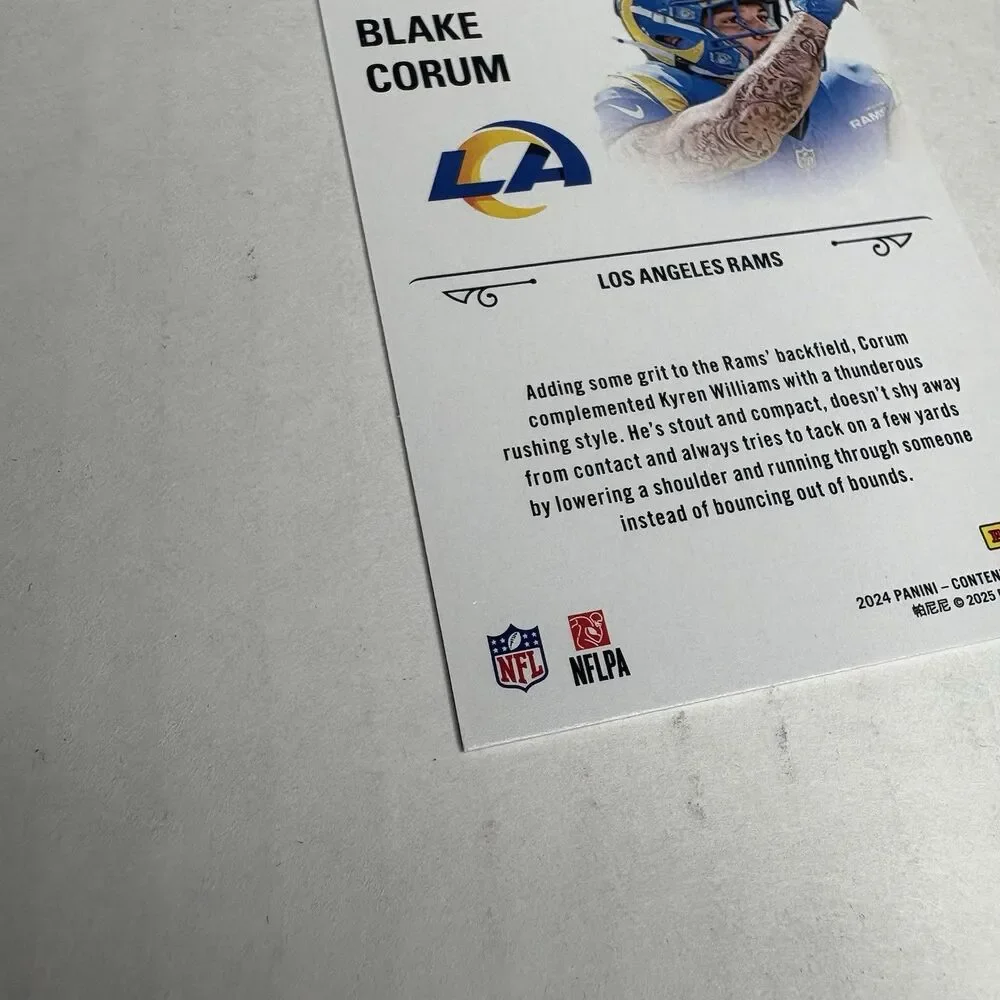 2024 Panini Contenders Rookie Stallions Blake Corum #21 (RC) LA Rams Rookie Card - Picture 5 of 6
